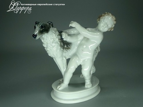 Купить фарфоровые статуэтки Rosenthal, Путти с борзой, Германия